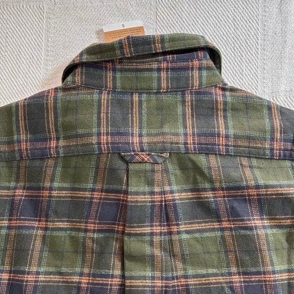 Eddie Bauer Mens Green Plaid Flannel Button Down Shirt S NWT $80 Rugged Outdoor - Picture 5 of 7